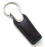 Tri Leather Keychain - Pewter Graphics Custom Promotional Products