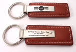 Leather Fob Keychain - Pewter Graphics Custom Promotional Products