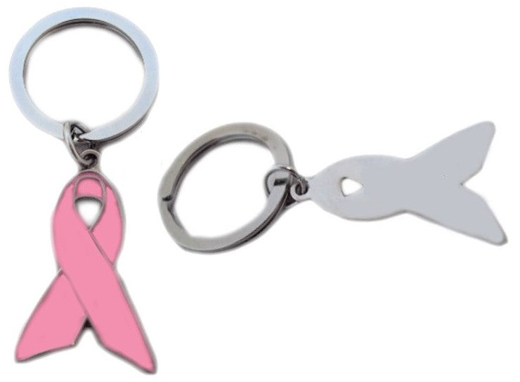 Pink Ribbon Keychain – Pewter Graphics