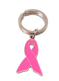 Pink Ribbon Keychain - Pewter Graphics Custom Promotional Products