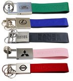 Leather Tab Keychain - Pewter Graphics Custom Promotional Products