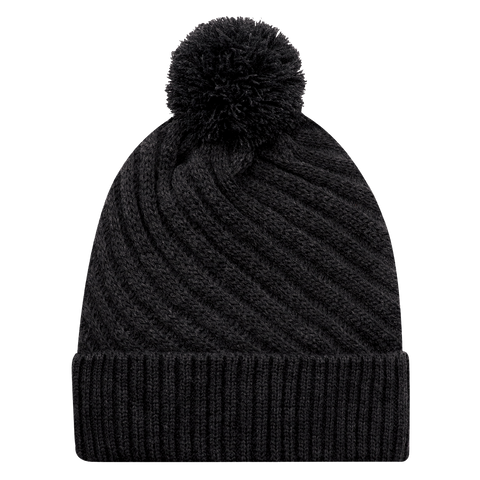 Swirl Knit Pom Pom Toque