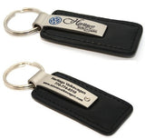 Leather Fob Keychain - Pewter Graphics Custom Promotional Products