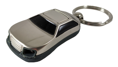 LED light Sedan Keychain - Pewter Graphics Custom Promotional Products