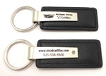 Leather Fob Keychain - Pewter Graphics Custom Promotional Products
